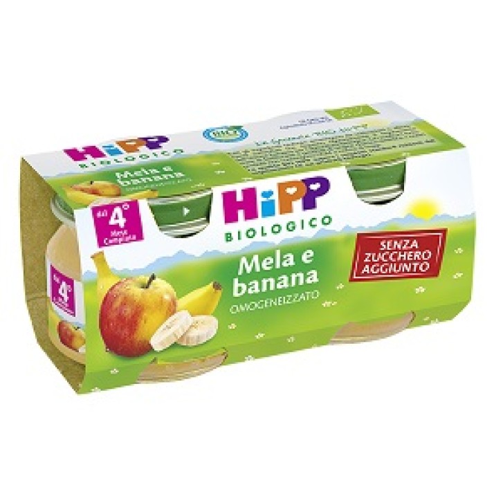 Hipp Biologico purea di frutta Mela e Banana 4 x 100 g