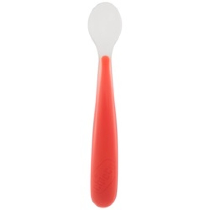 CHICCO CUCCHIAIO MORBIDO in silicone  6 mesi + ROSSO