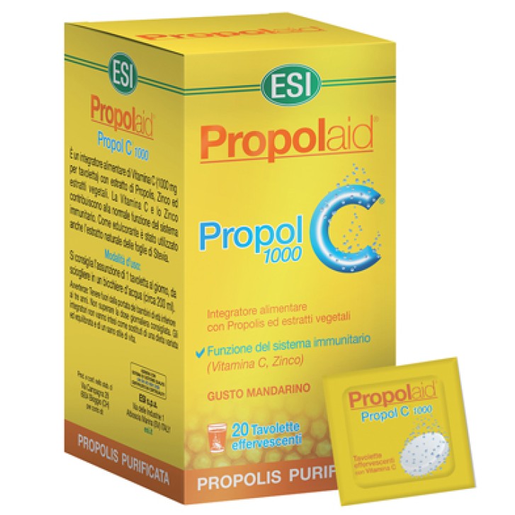 ESI Propolaid Propol C 1000 Integratore di propoli e vitamina C  20 Tavolette effervescenti