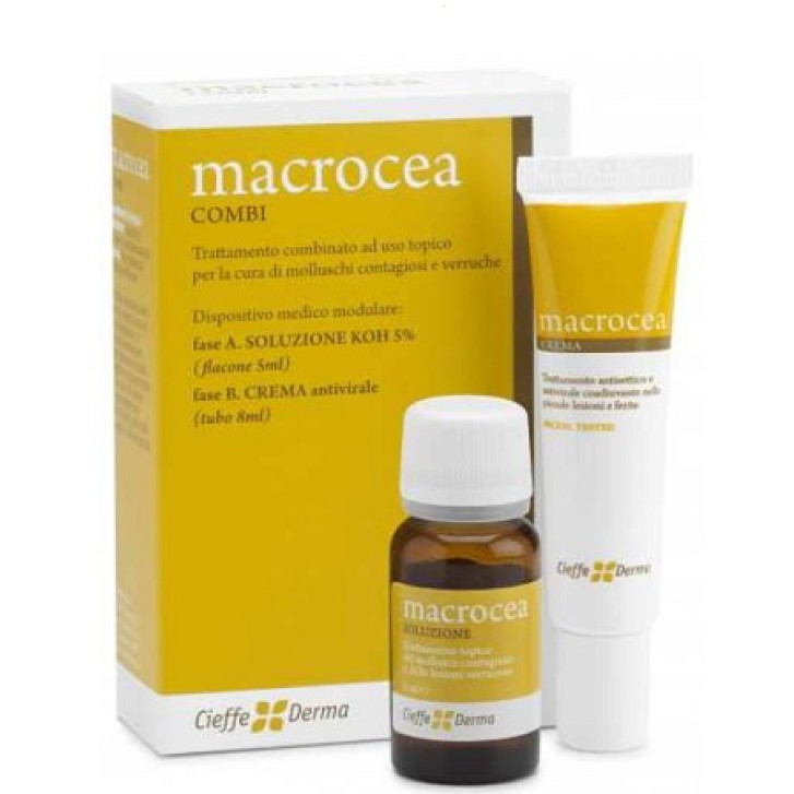 Macrocea Combi trattamento molluschi e verruche soluzione 5ml + Crema 8ml