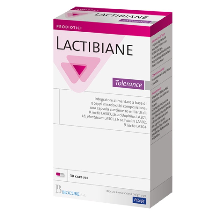 Lactibiane Tolerance Integratore a base di 5 ceppi microbiotici 30 capsule