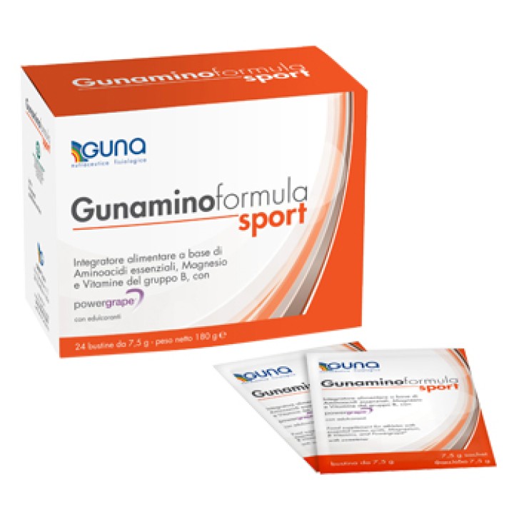 Guna Gunamino formula Sport integratore di aminoacidi 24 bustine