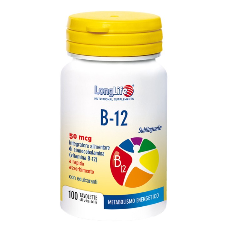 LongLife B12 Integratore Metabolismo Energetico 100 Tavolette