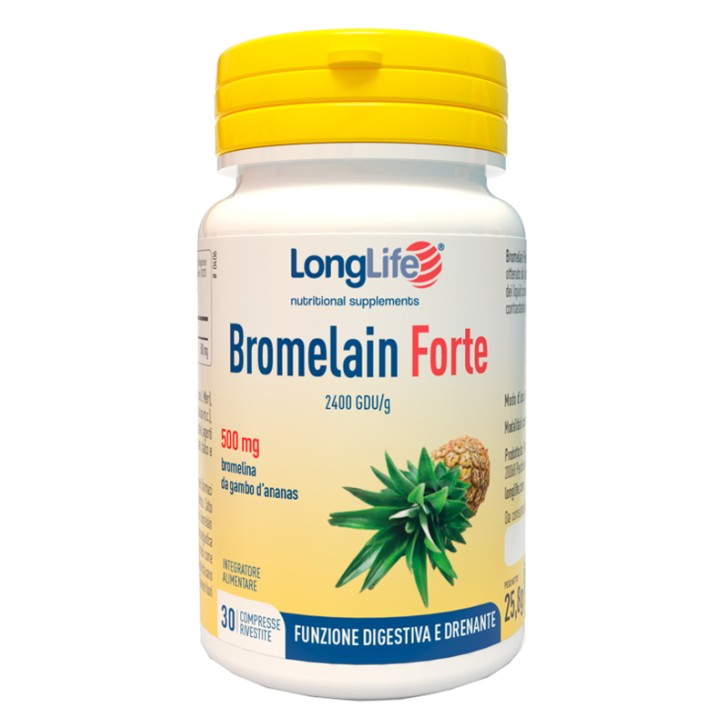 LongLife Bromelain Forte Integratore cellulite 30 tavolette