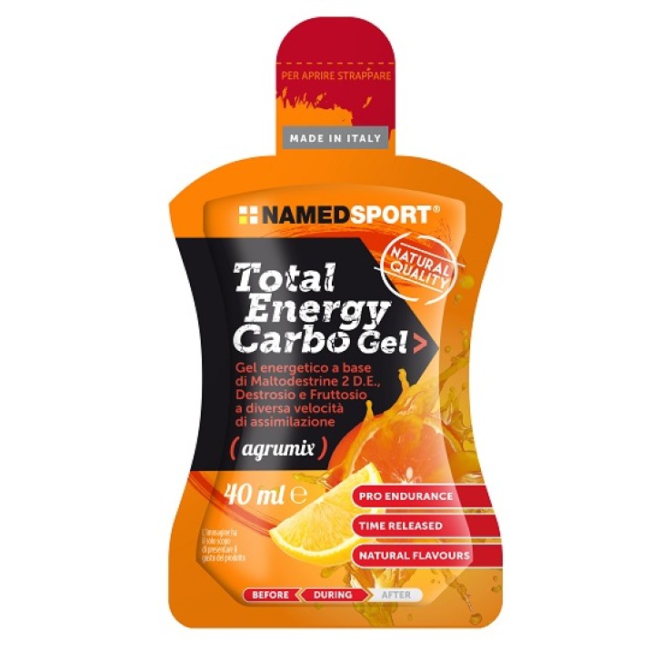 NamedSport Total Energy Carbo Gel energetico con carboidrati, destrosio e fruttosio 40 ml