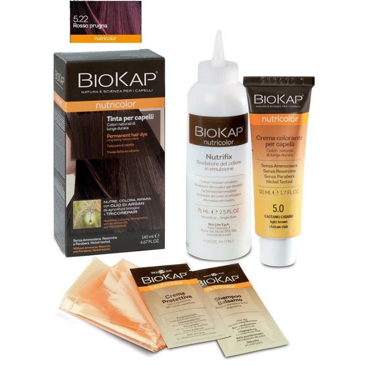 Biokap Nutricolor Tinta Capelli Rosso prugna 5.22