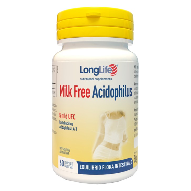 LongLife Milk Free Acidophilus Integratore Fermenti Lattici 60 capsule