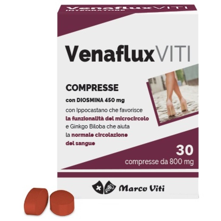 MARCO VITI Venaflux Viti Integratore per Gambe Pesanti e Emorroidi 30 Compresse