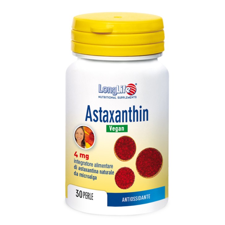 LongLife Astaxanthin Vegan Integratore Antiossidante 30 Perle