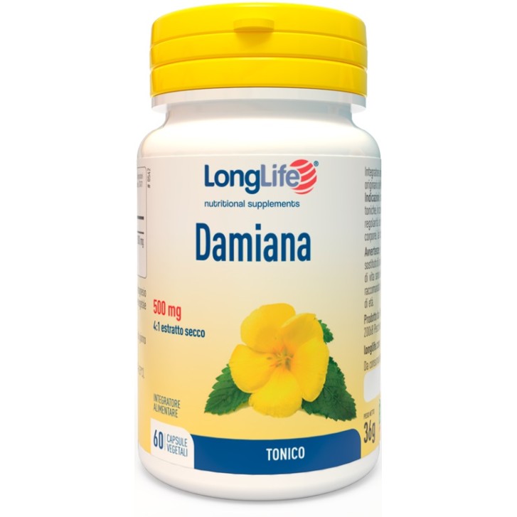 LongLife Damiana Integratore per la stanchezza fisica e mentale 60 capsule