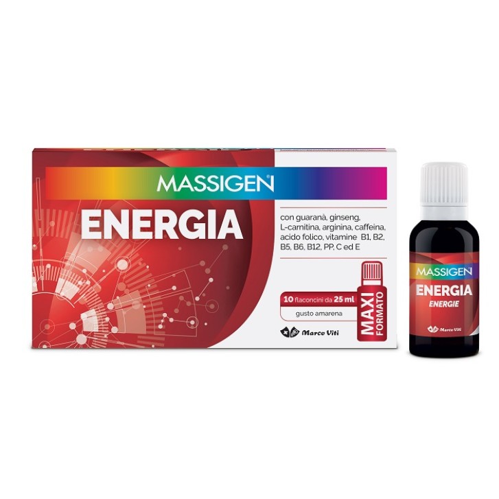 Massigen Energia Integratore Tonico Energetico 10 Flaconcini 25 ml