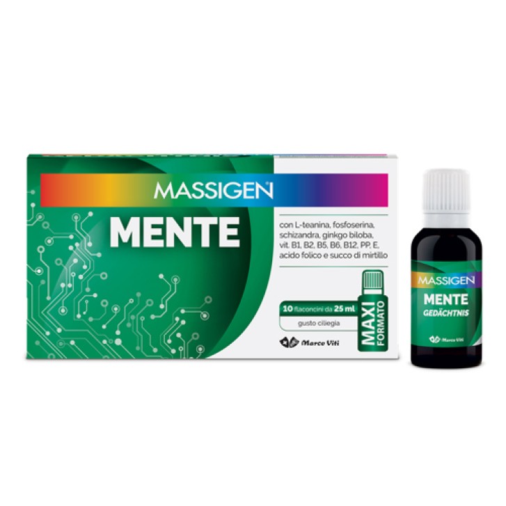 Massigen Mente Integratore Memoria e Concentrazione 10 Flaconcini 25 ml