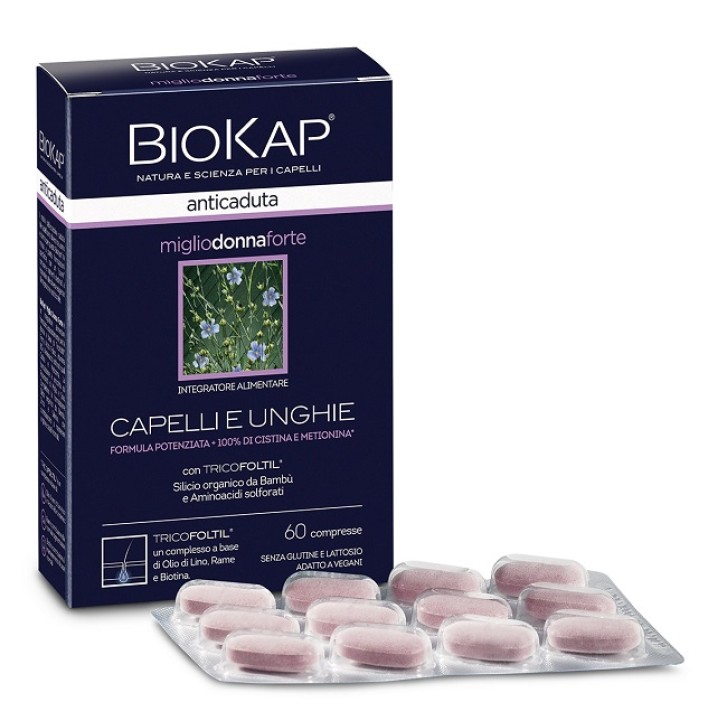 Biokap integratore anticaduta miglio donna forte 60 compresse