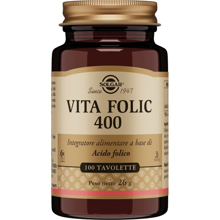 Solgar Vita Folic 400 Integratore Acido Folico 100 tavolette