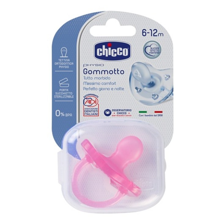 Chicco Physio Gommotto Ciuccio in silicone bimba 6-12 mesi