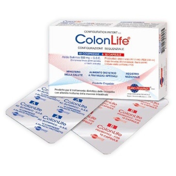 Colonlife Integratore Trattamento Coleopatie 10 Compresse + 10 Capsule