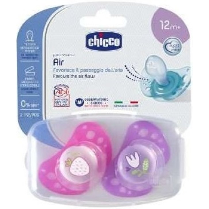 CHICCO SUCCHIETTO AIR LUMI in silicone 16-36 mesi 2 PEZZI