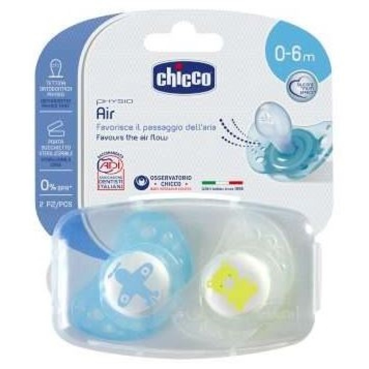 Chicco Physio Air Succhietto Silicone bimbo 0-6 mesi 2 pezzi