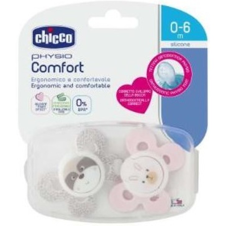 CHICCO Physio Comfort Succhietto rosa in silicone 6 -12 mesi +