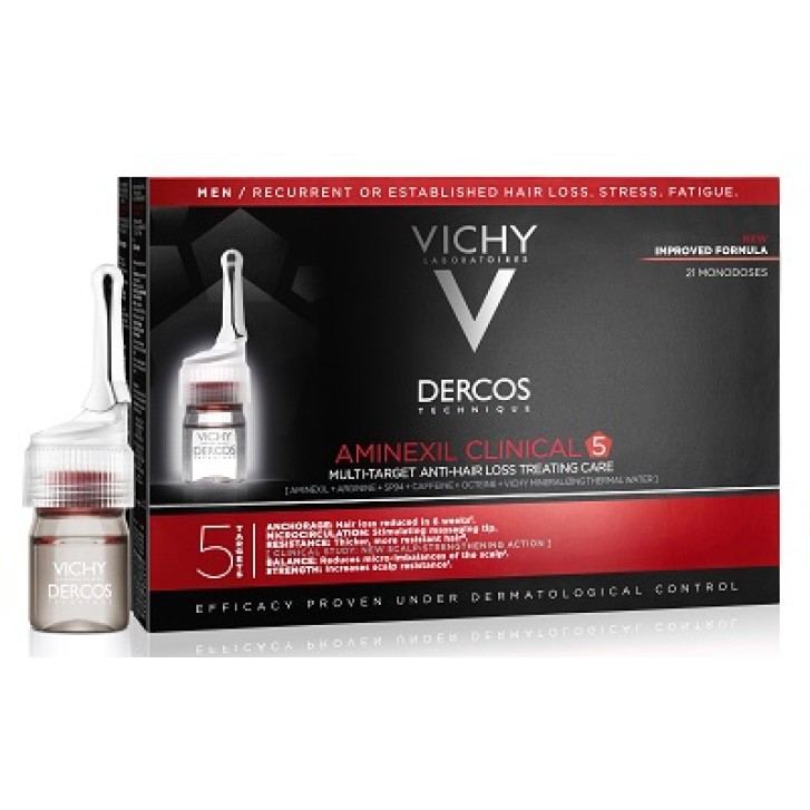 Vichy Dercos Aminexil Intensive 5 Trattamento Anticaduta Uomo 21 Fiale