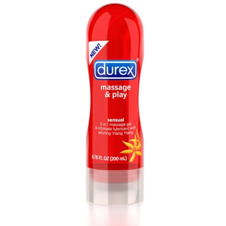 Durex Massage 2in1 Sensual Gel Massaggio Corpo e Lubrificante Ylang Ylang 200 ml