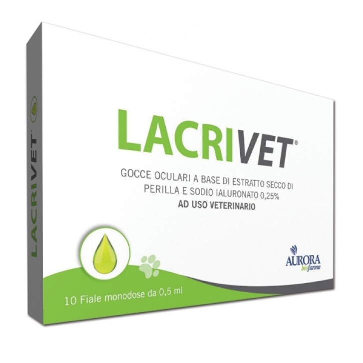 Aurora Biofarma Lacrivet Gocce Oculari per Cane e Gatto 10 Flaconcini