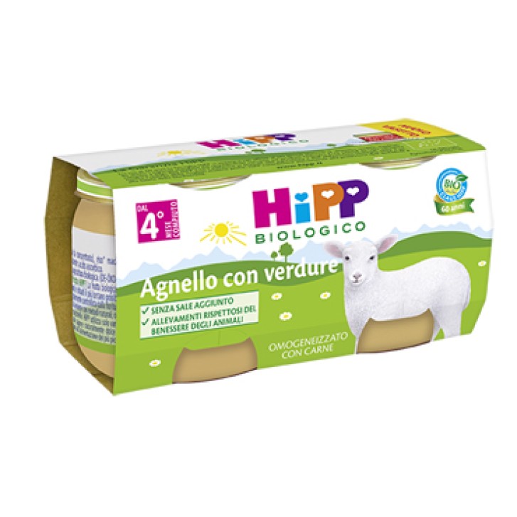 Hipp Biologico Omogeneizzato Agnello e Verdure 2x80g