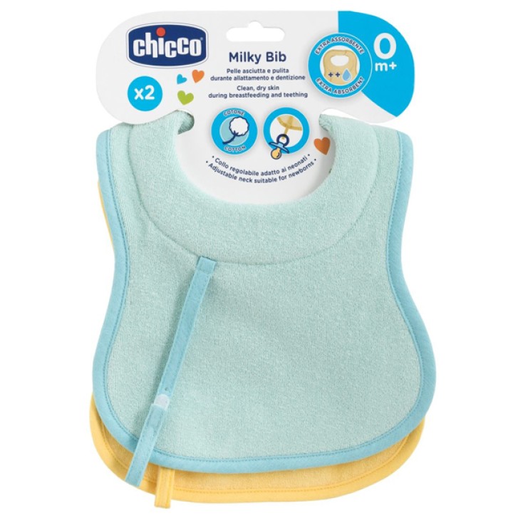 Chicco bavaglino 0 mesi + azzurro 2 pezzi