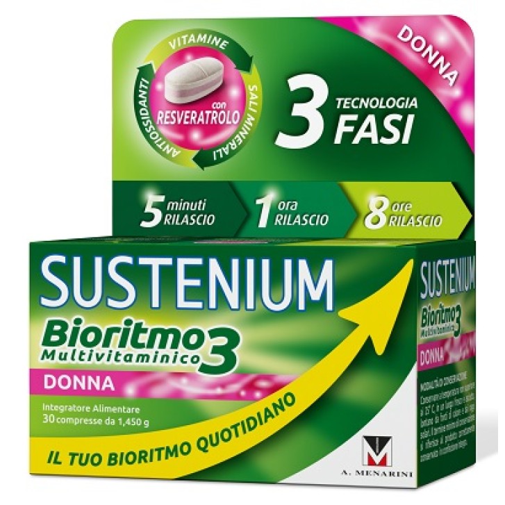 Sustenium Bioritmo 3 Multivitaminico Donna Integratore Con Resveratrolo 30 Compresse