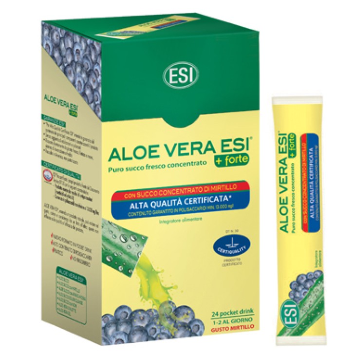 Esi Aloe Vera + Forte Succo Mirtillo Integratore Depurativo 24 Pocket Drink