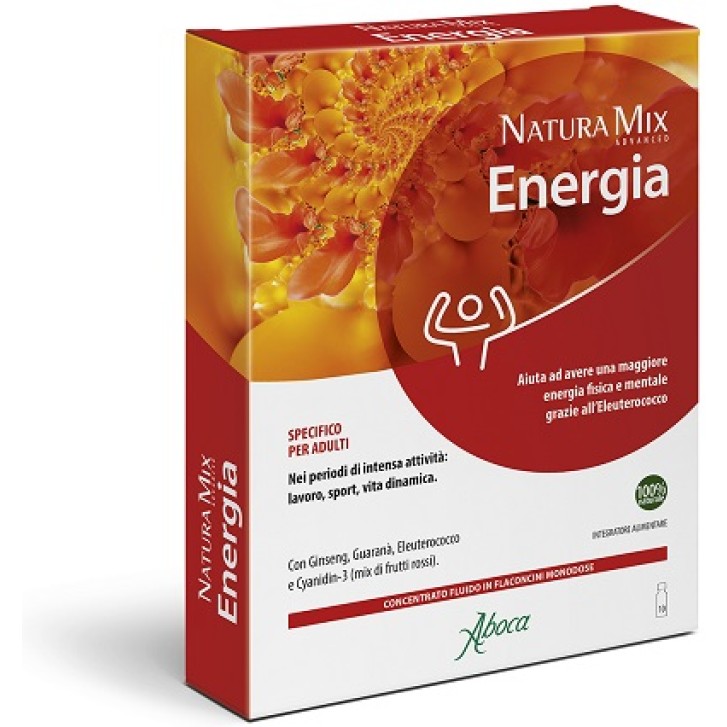 Aboca Natura Mix Advanced Energia integratore energizzante 10 flaconcini