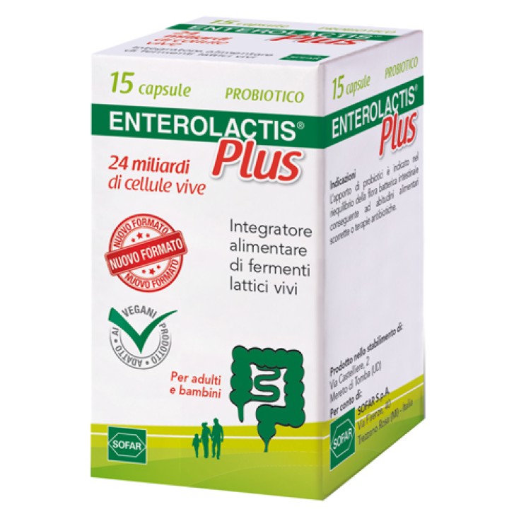 Enterolactis Plus integratore fermenti lattici Vivi 15 capsule