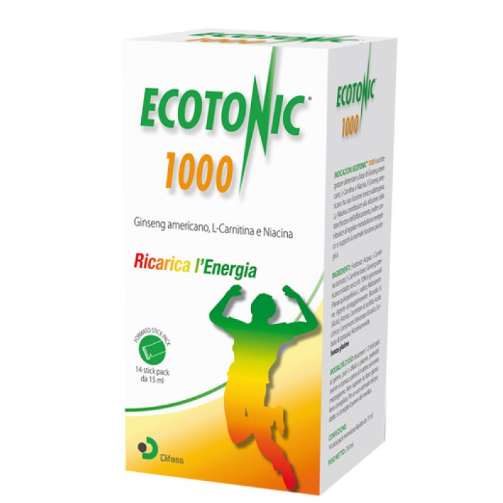 DIFASS ECOTONIC 1000 Integratore alimentare energizzante 14 stick