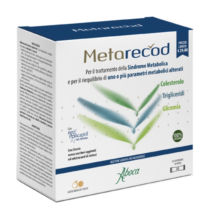 Aboca Metarecod Granulato per controllo di trigliceridi e colesterolo 40 bustine