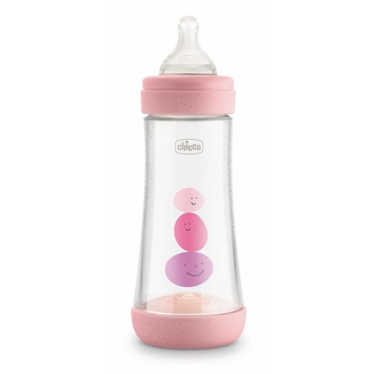 CHICCO Biberon Perfect 5 Flusso Veloce In Silicone bimba + 4 mesi 300 ml