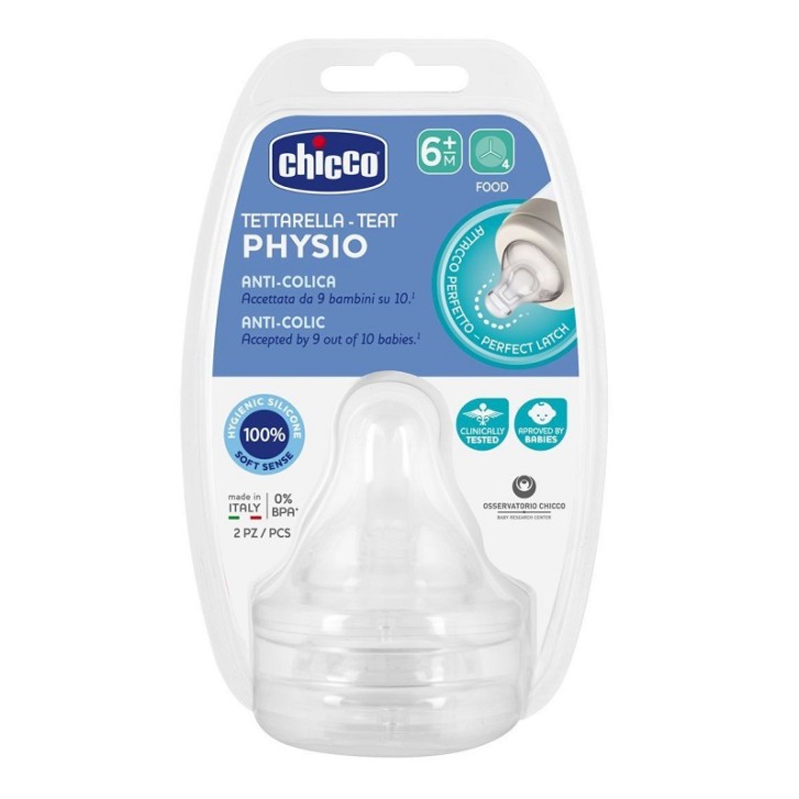 CHICCO Tettarella Perfect5 Anti-Colica Silicone da 6 mesi 2 pezzi