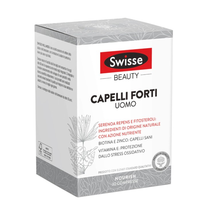 Swisse Beauty Capelli Forti Uomo Integratore Vitamine e Minerali 30 Compresse