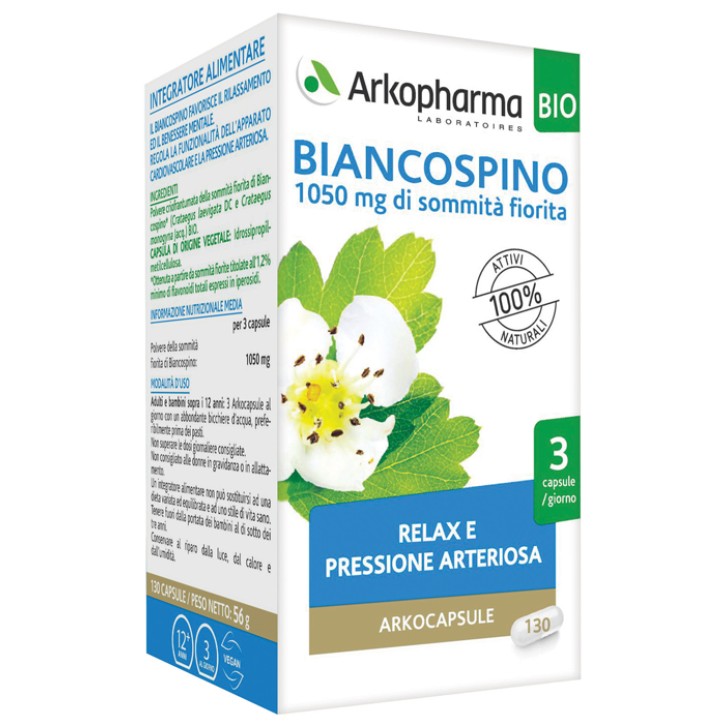 Arkopharma Biancospino integratore per il rilassamento 130 compresse