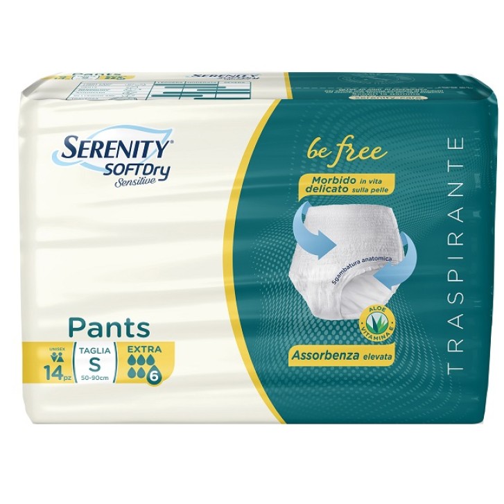 Serenity Soft Dry Sensitive Assorbente a mutanda Extra taglia S 14 pezzi