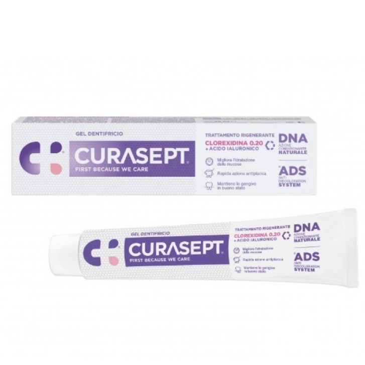 Curasept Ads Gel Dentifricio Trattamento Rigenerante - Clorexidina 0.20% E Acido Ialuronico 75 ml