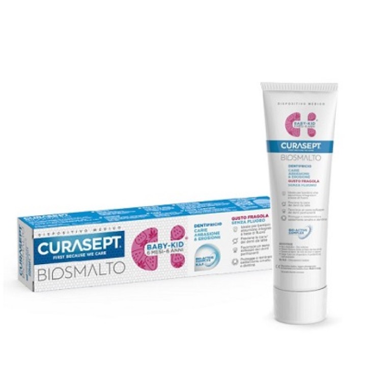 Curasept Biosmalto Baby Kid Dentifricio carie Senza Fluoro 50 ml