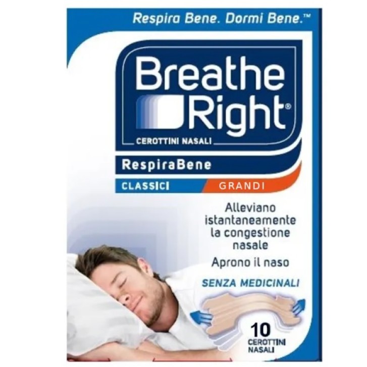 Breath Right Cerotti nasali Classici grandi 10 pezzi