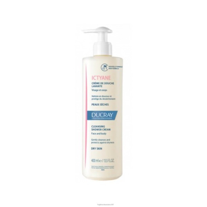 Ducray Ictyane Crema Detergente Pelle Secca Viso e Corpo flacone dosatore 400 ml