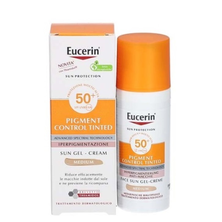 Eucerin Sun Protection Pigment Control Tinted Iperpigmentazione Gel-Cream Medium SPF 50+ 50 ml