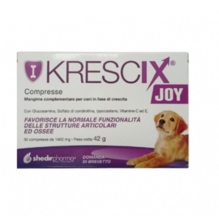 Krescix Joy mangime complementare per il benessere di ossa e articolazioni per cani 30 Compresse divisibili