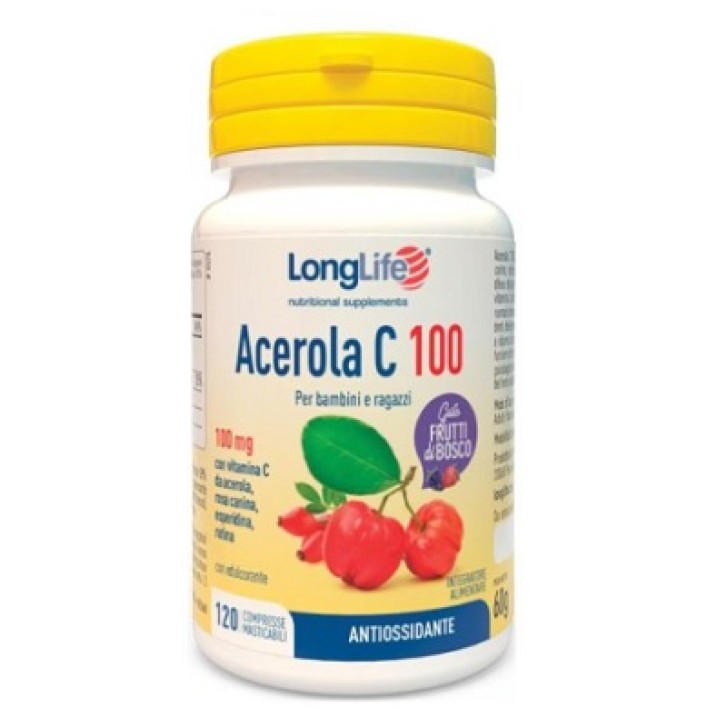 LongLife Acerola C 100 Integratore per le naturali difese dell'organismo 120 Compresse