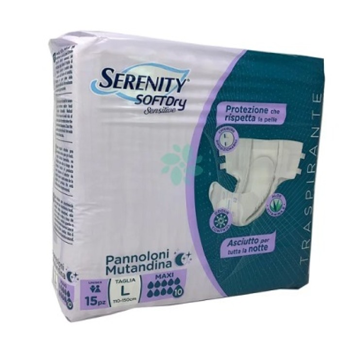 Serenity Soft Dry Sensitive Pannolone mutandina Maxi taglia L 15 pezzi