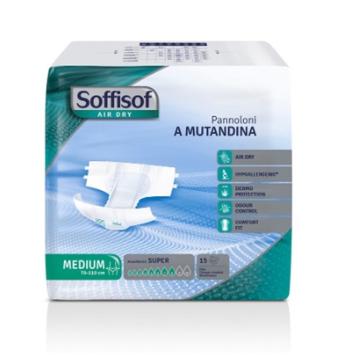 Soffosof Air Dry Pannolone a mutandina medium assorbenza super 15 pezzi