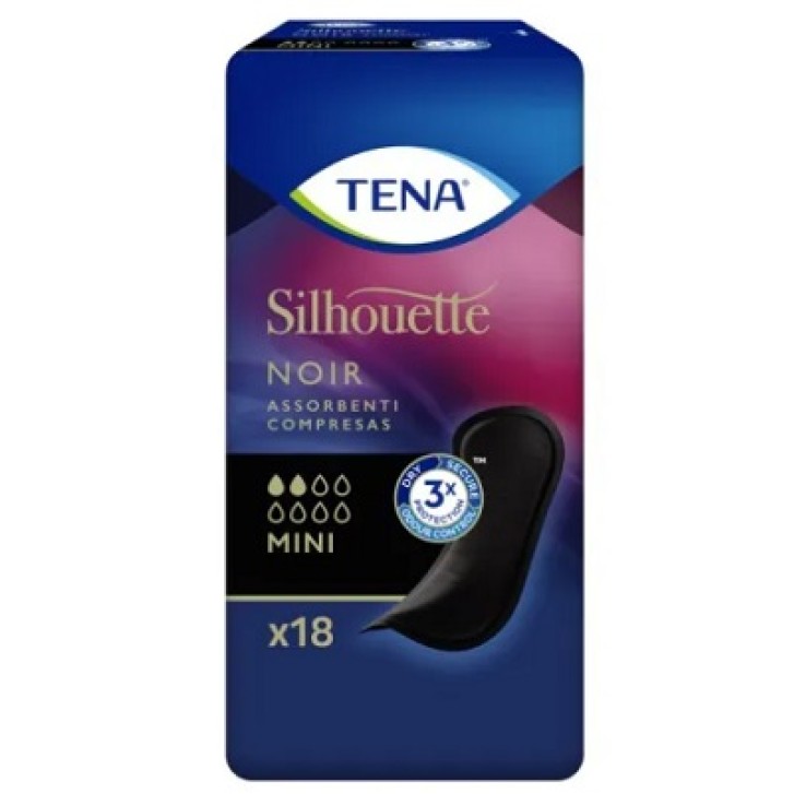 Tena Silhouette Noir Mini Assorbente Nero Incontinenza Leggera 18 pezzi