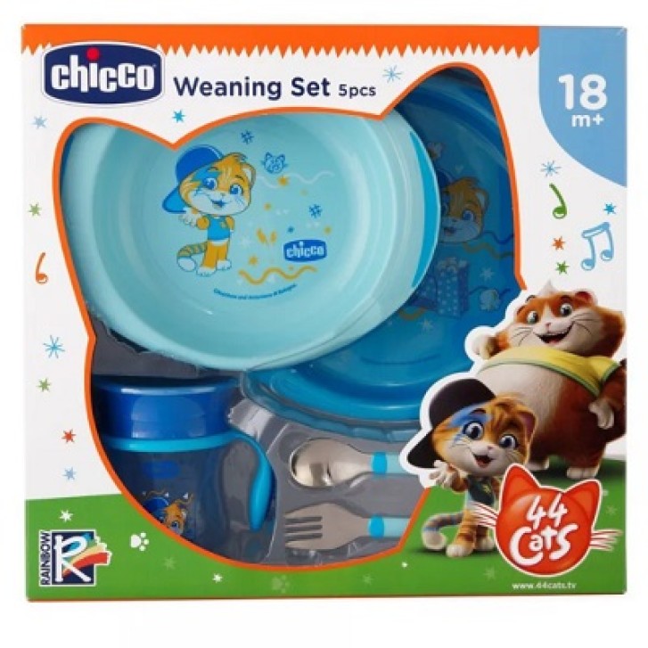 Chicco set pappa azzurro 44 gatti 18 mesi